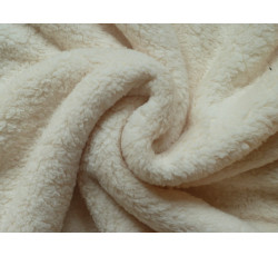 Fleece - fleece sherpa smetanový